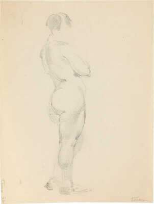 Такке Борис Александрович. Стоящая обнаженная, повернувшаяся вполоборота